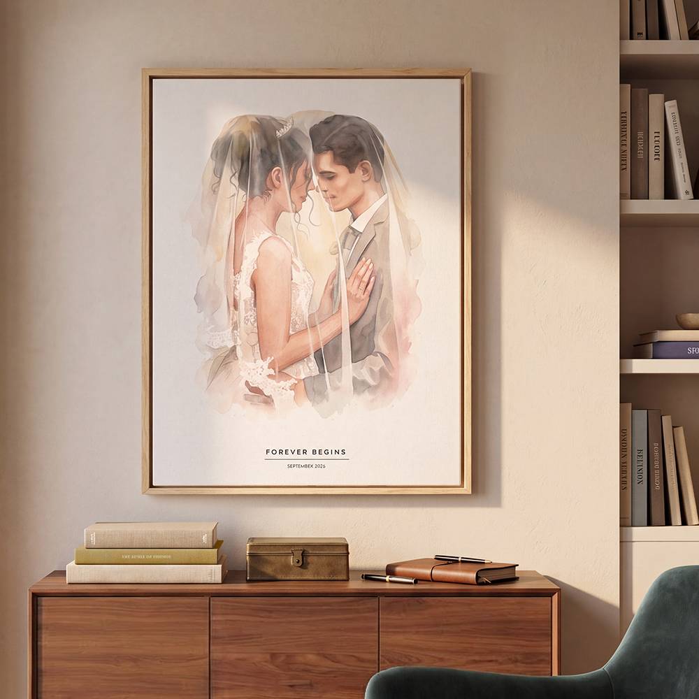 Softly Ever After – Custom Watercolor Canvas-2 product photo