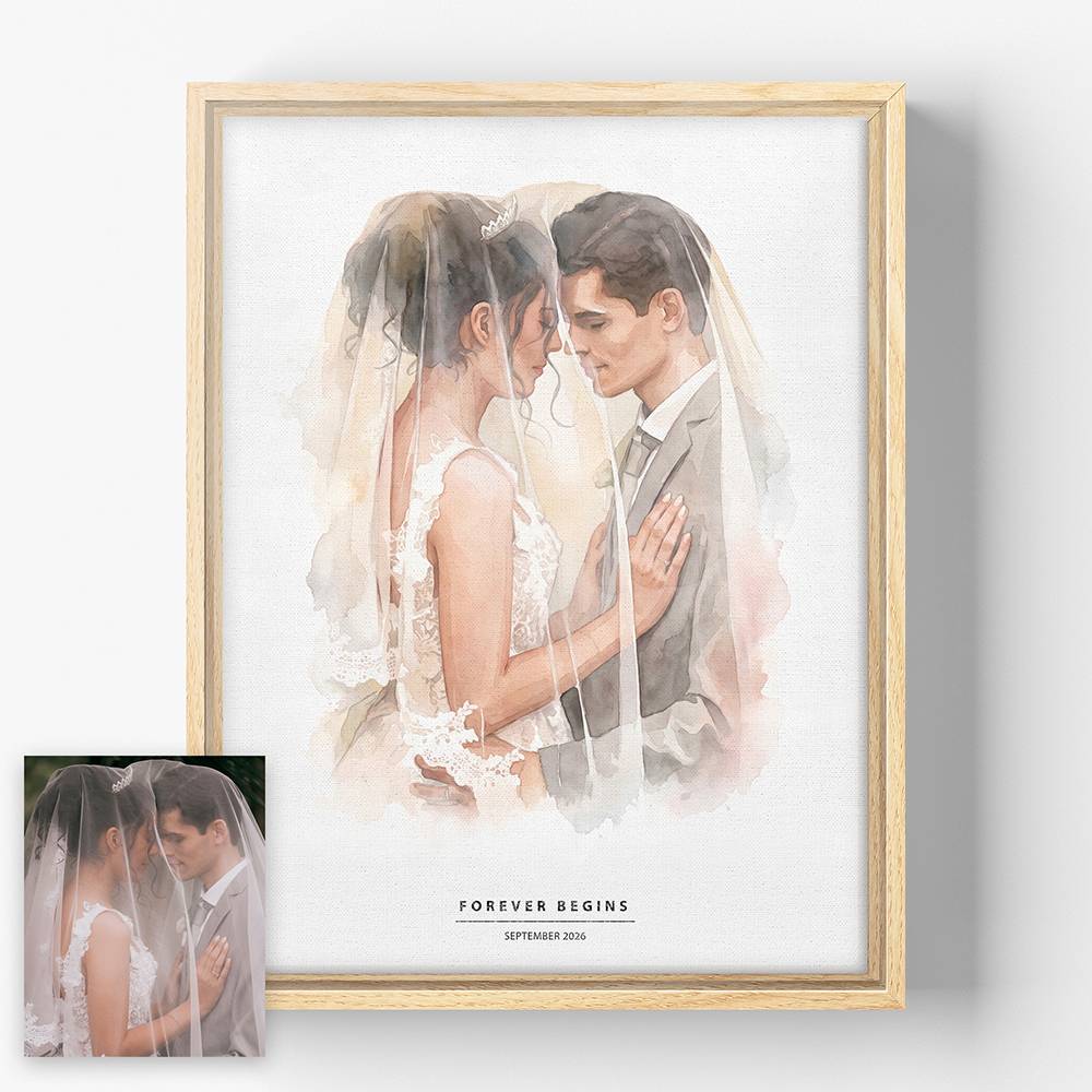 Softly Ever After – Custom Watercolor Canvas-1 product photo