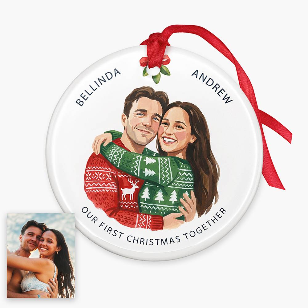 The Christmas Before “I Do” – Custom Ceramic Ornament-3 product photo