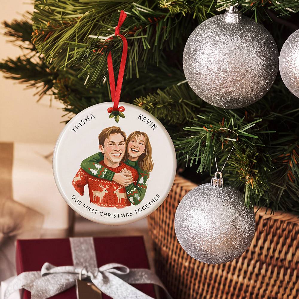 The Christmas Before “I Do” – Custom Ceramic Ornament-2 product photo