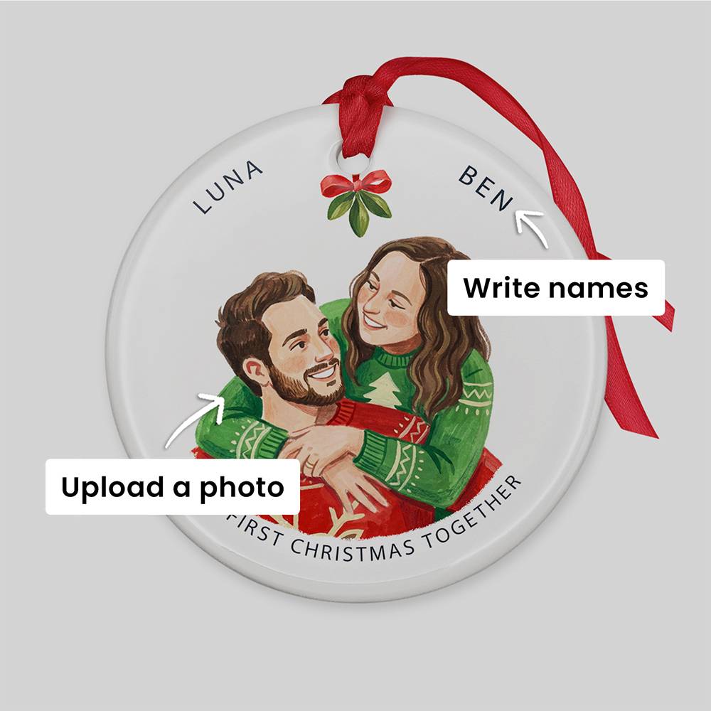 The Christmas Before “I Do” – Custom Ceramic Ornament-6 product photo