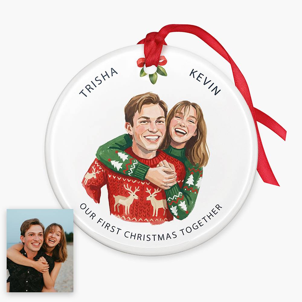 The Christmas Before “I Do” – Custom Ceramic Ornament-5 product photo