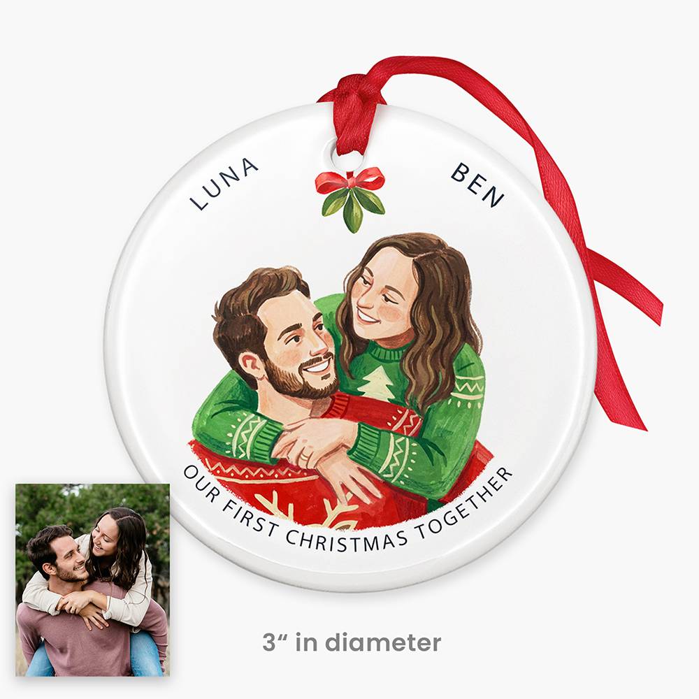 The Christmas Before “I Do” – Custom Ceramic Ornament-4 product photo
