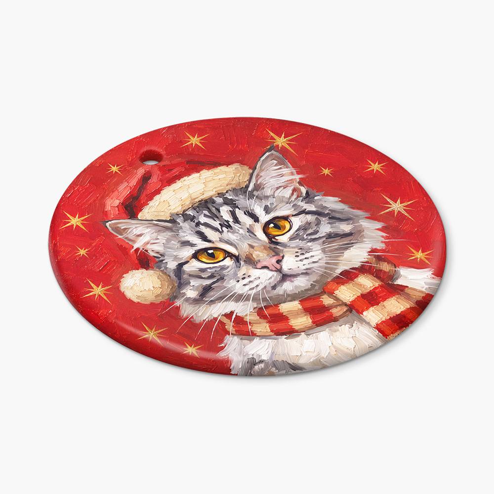 The Christmas Pawtrait – Custom Ceramic Ornament-8 product photo