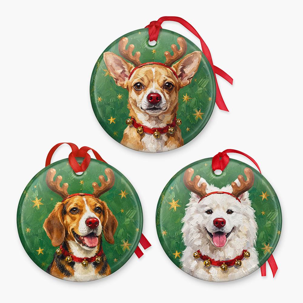 The Christmas Pawtrait – Custom Ceramic Ornament-4 product photo