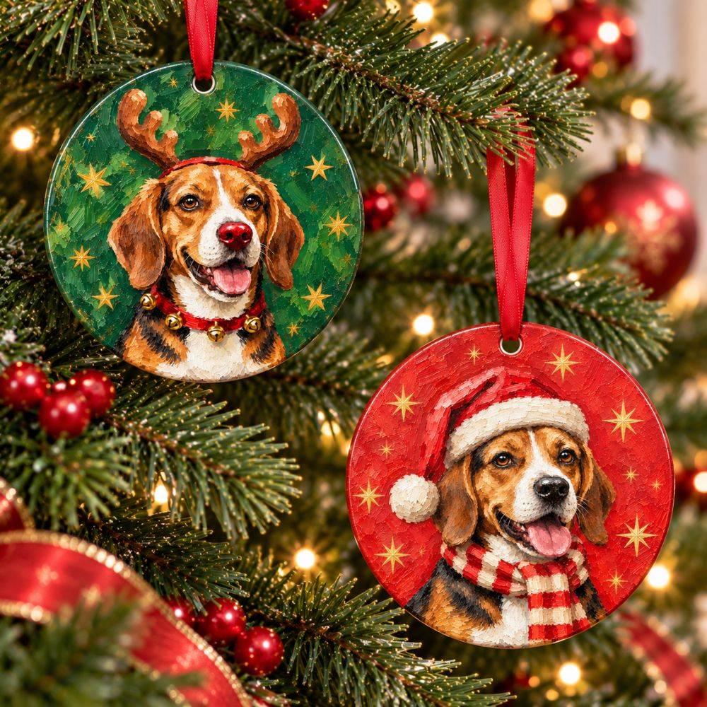 The Christmas Pawtrait – Custom Ceramic Ornament-8 product photo