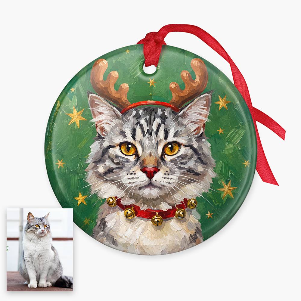 The Christmas Pawtrait – Custom Ceramic Ornament-10 product photo