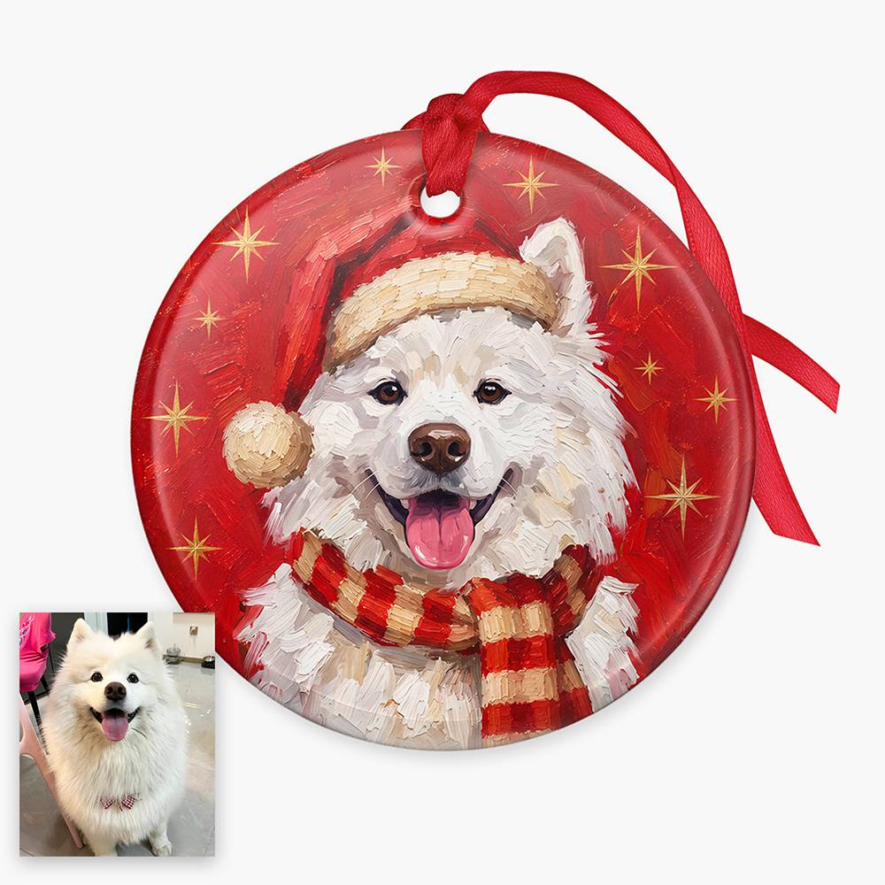 The Christmas Pawtrait – Custom Ceramic Ornament-7 product photo
