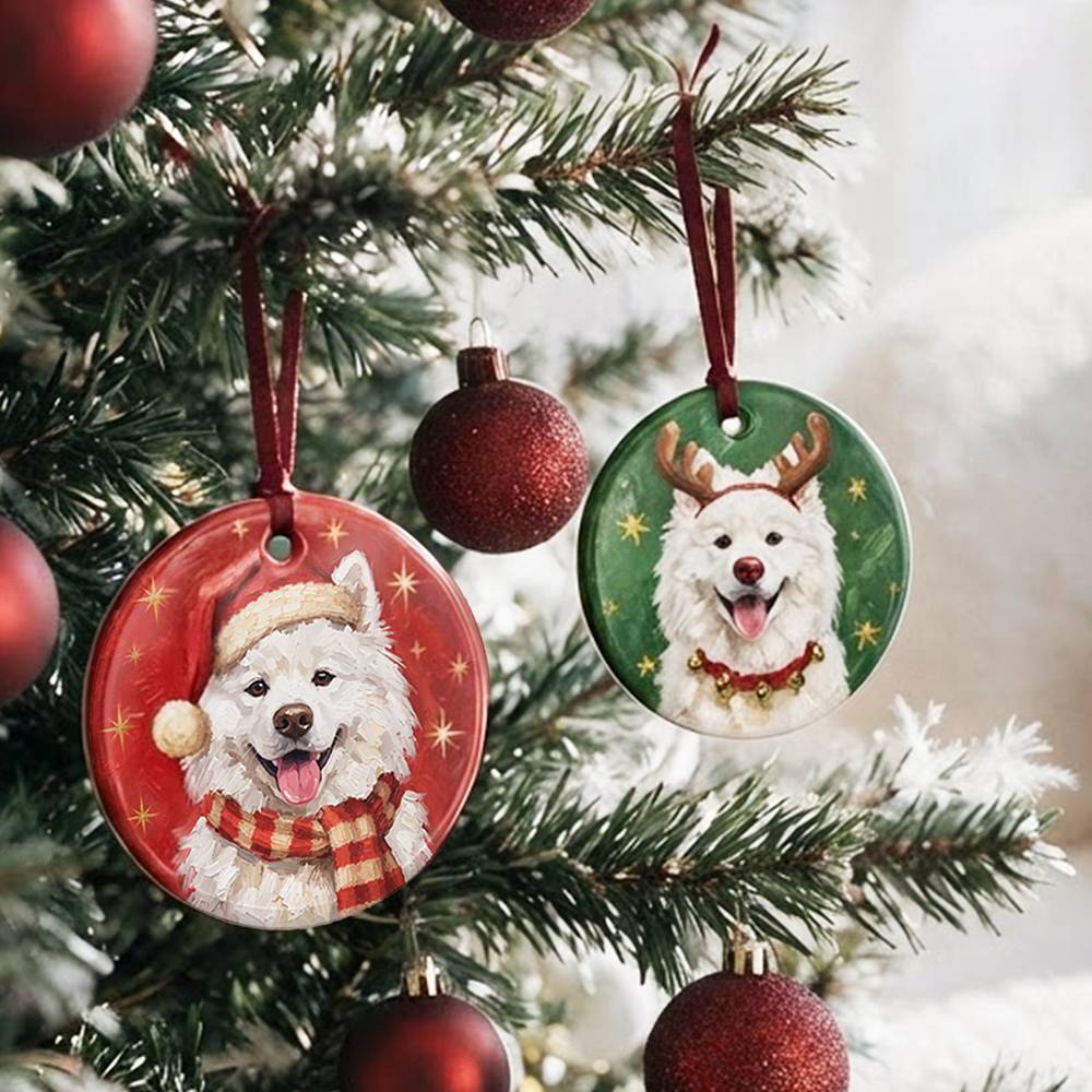 The Christmas Pawtrait – Custom Ceramic Ornament-2 product photo