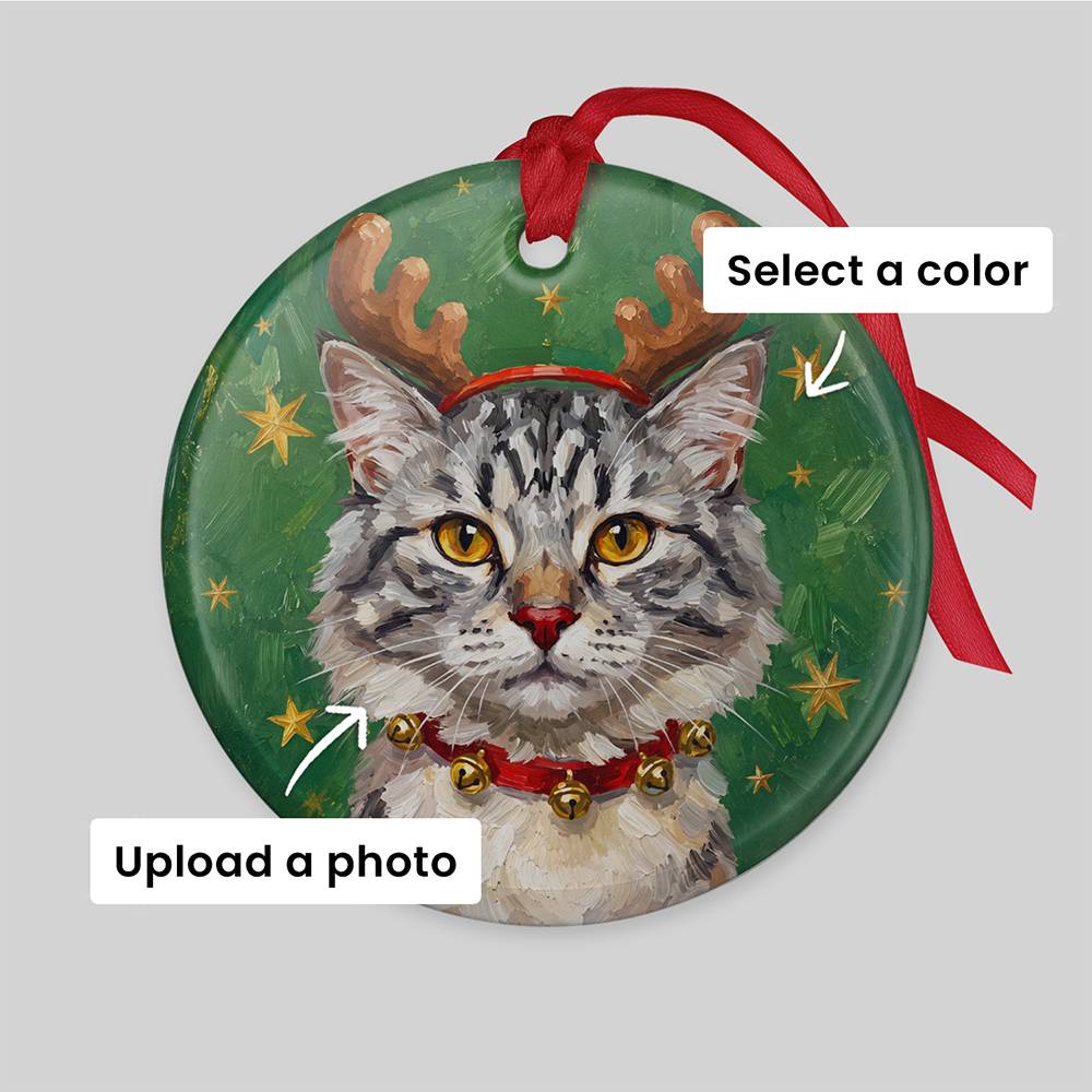 The Christmas Pawtrait – Custom Ceramic Ornament-9 product photo
