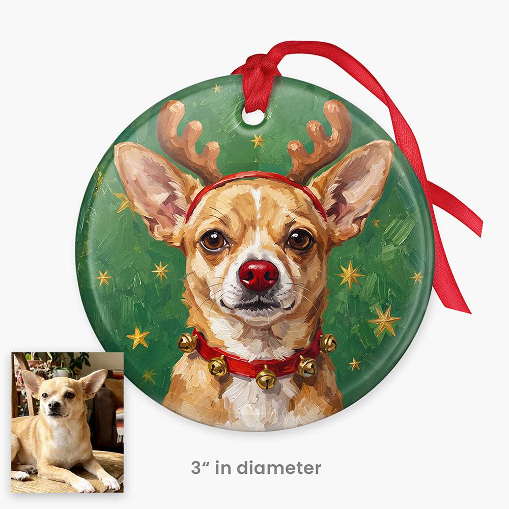 The Christmas Pawtrait – Custom Ceramic Ornament-6 product photo