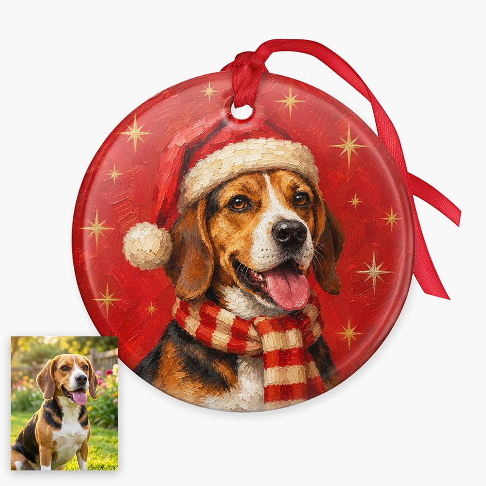 The Christmas Pawtrait – Custom Ceramic Ornament-3 product photo