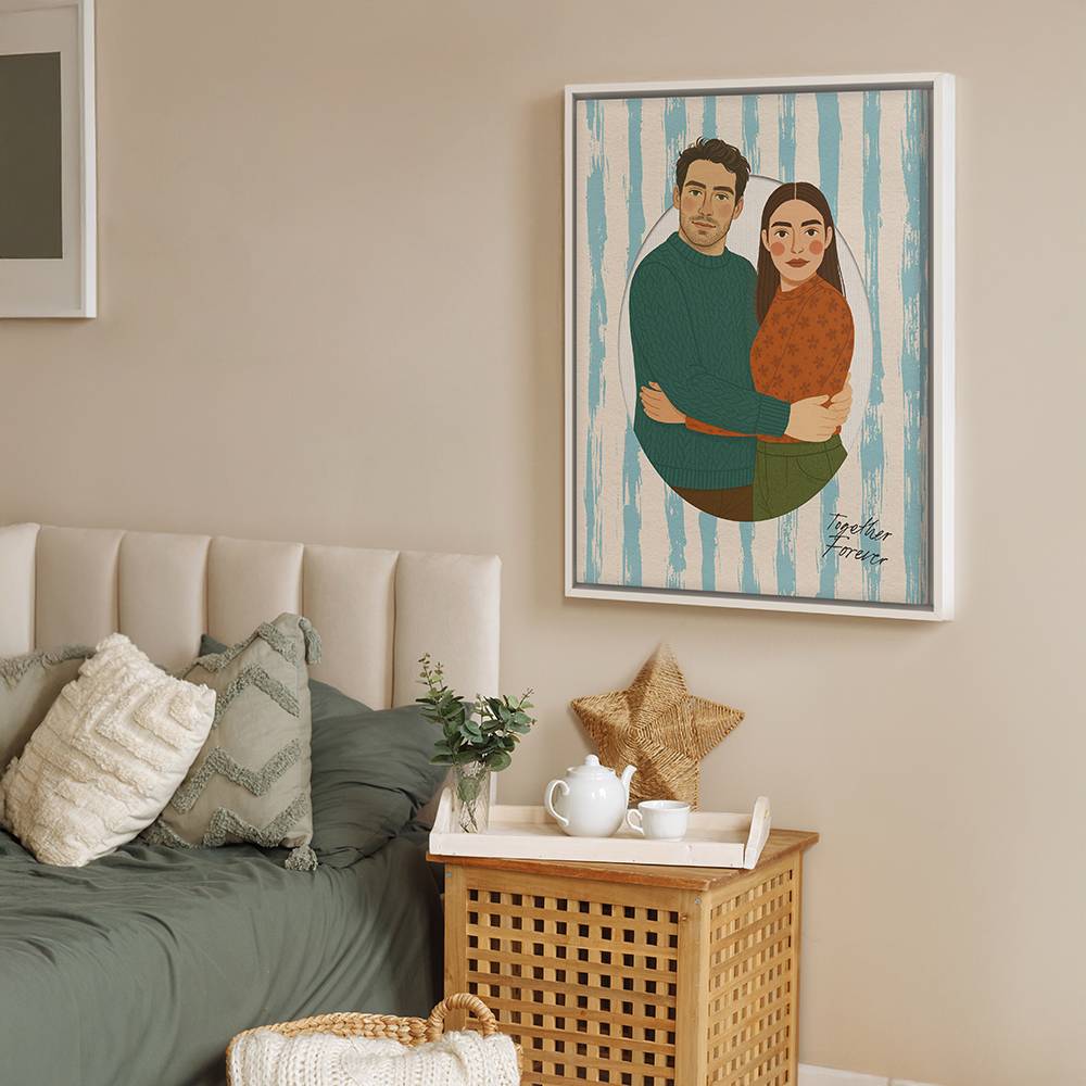 The Lovers - Custom Couple Portrait Canvas-2 product photo