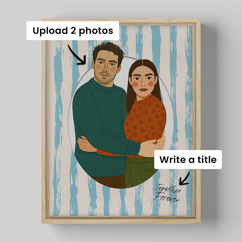 The Lovers - Custom Couple Portrait Canvas-4 product photo