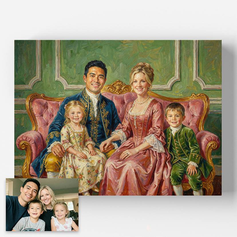 The Royals - Custom Family Portrait Metal - Lime And Lou