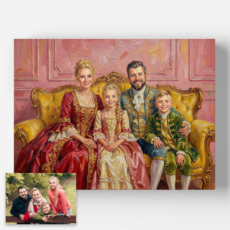 The Royals - Custom Family Portrait Metal - Lime And Lou