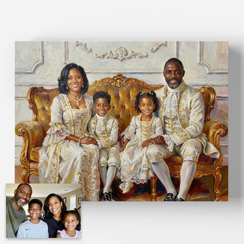 The Royals - Custom Family Portrait Metal - Lime And Lou