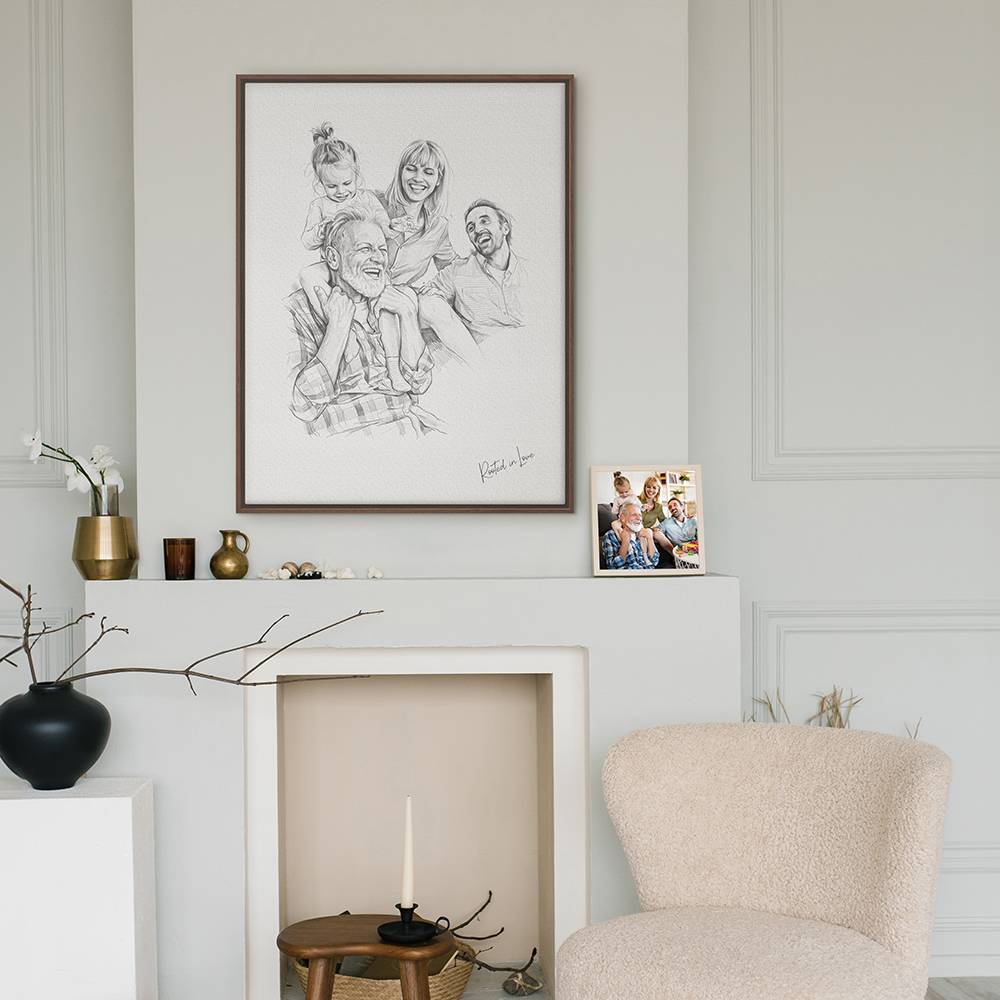 The Sketch Edit - Custom Family Portrait Canvas-7 product photo