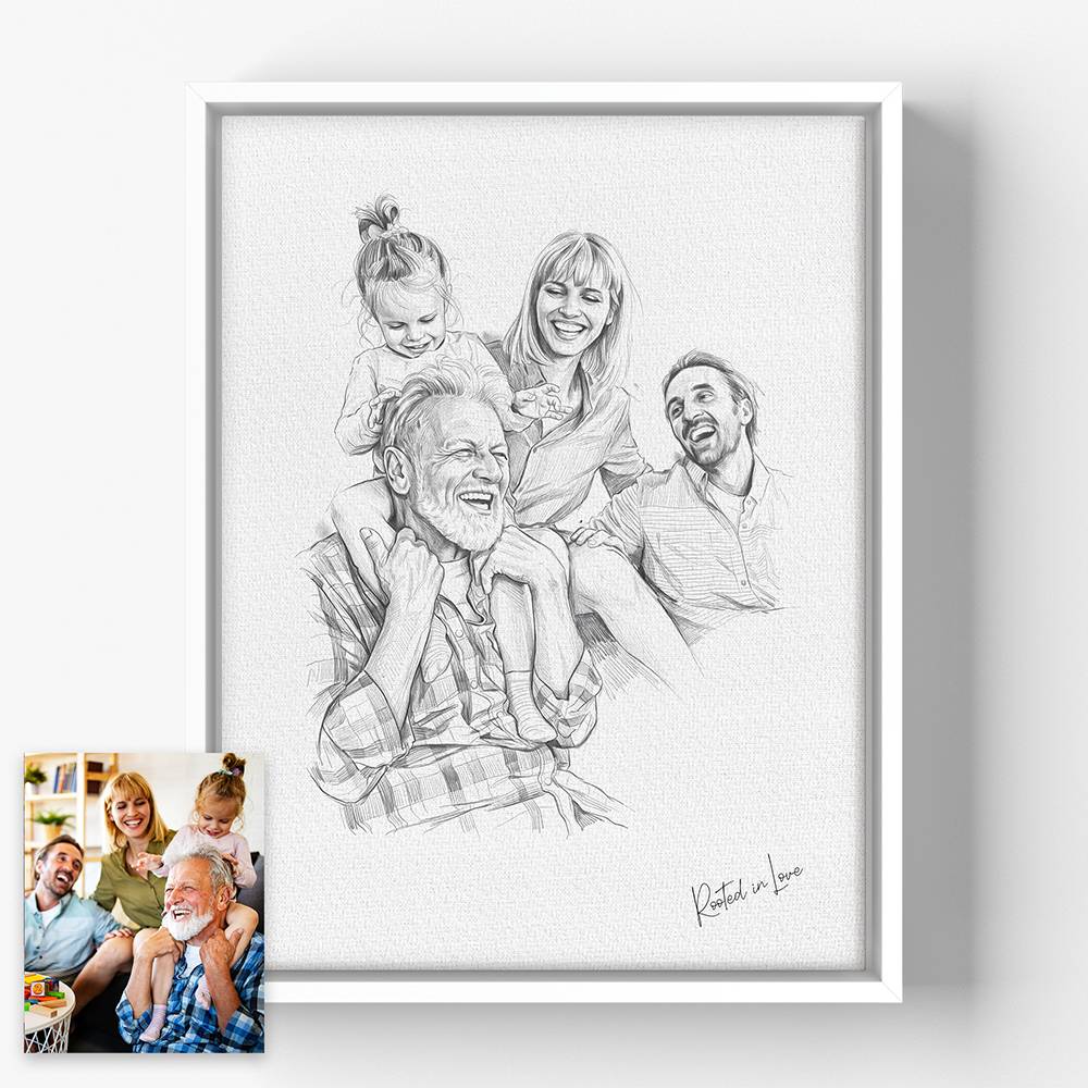 The Sketch Edit - Custom Family Portrait Canvas-9 product photo