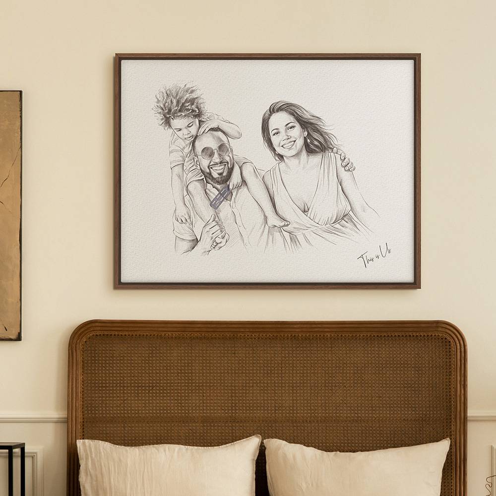 The Sketch Edit - Custom Horizontal Family Portrait Canvas-8 product photo