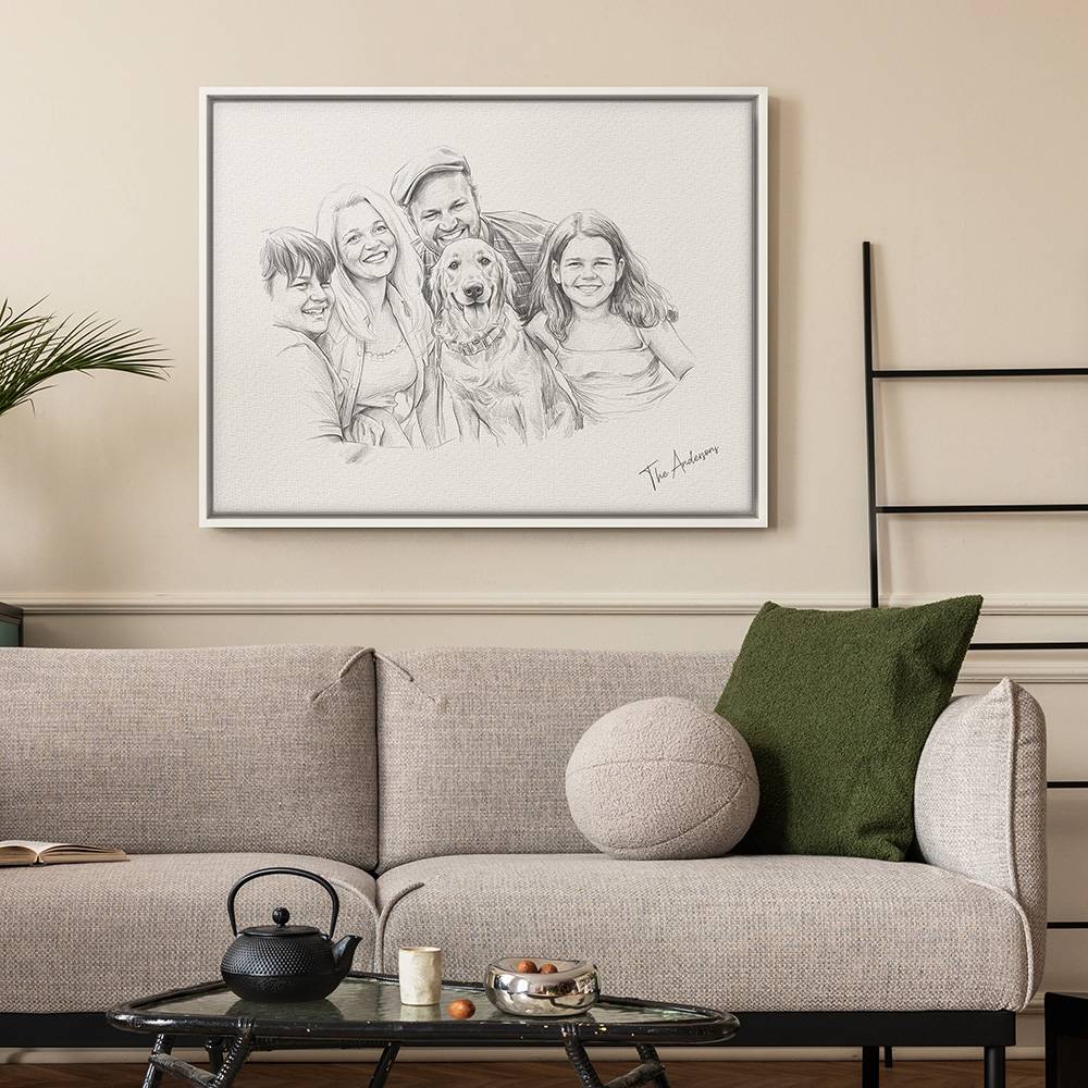 The Sketch Edit - Custom Horizontal Family Portrait Canvas-10 product photo