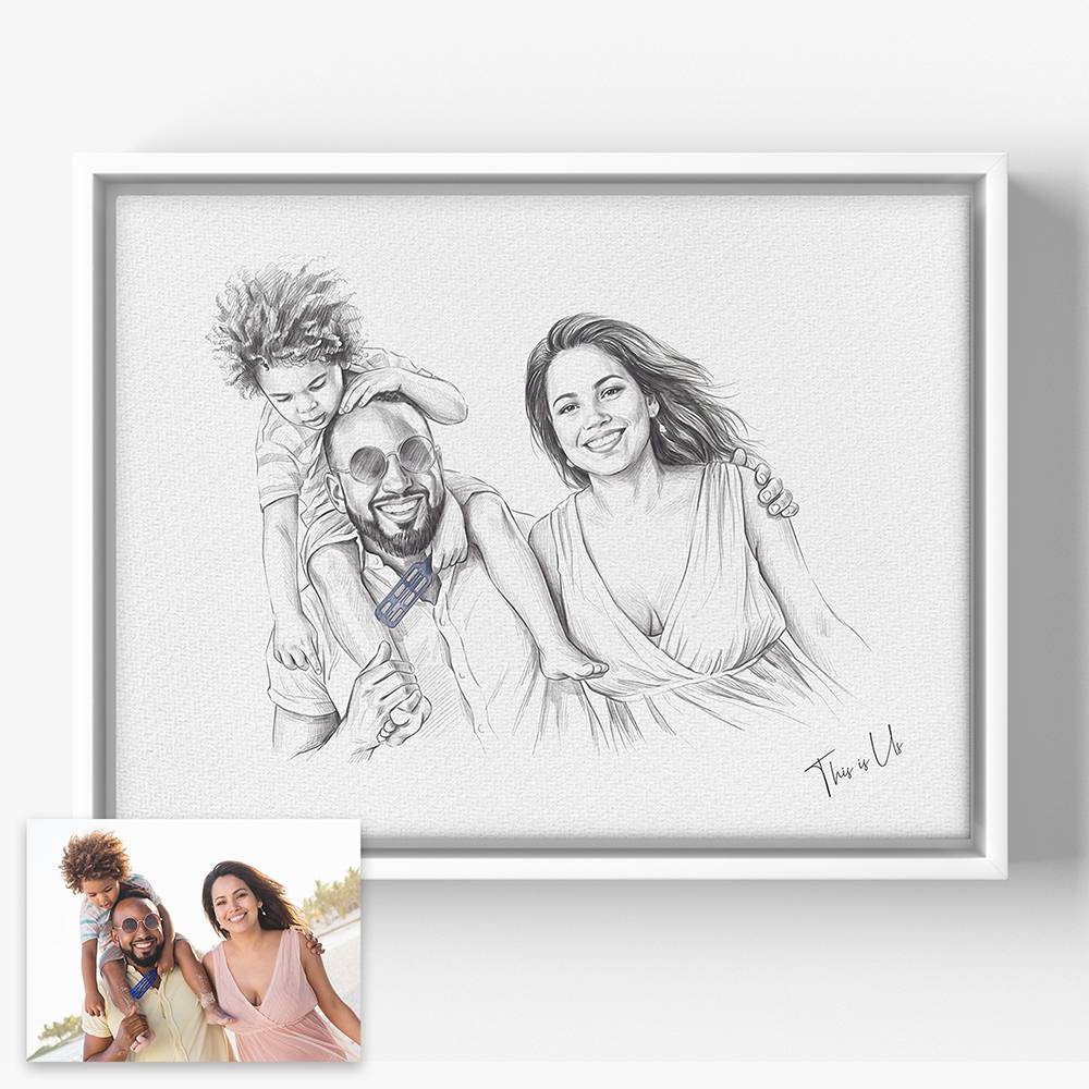 The Sketch Edit - Custom Horizontal Family Portrait Canvas-7 product photo