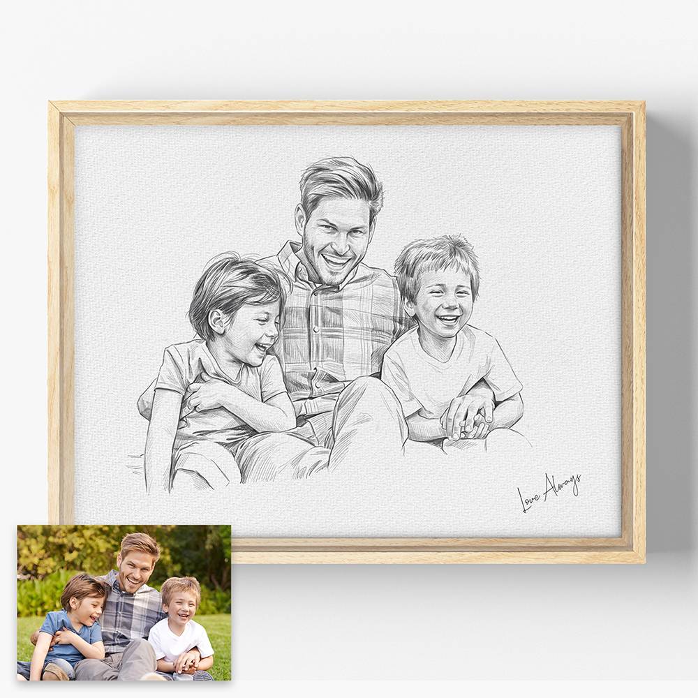 The Sketch Edit - Custom Horizontal Family Portrait Canvas-11 product photo