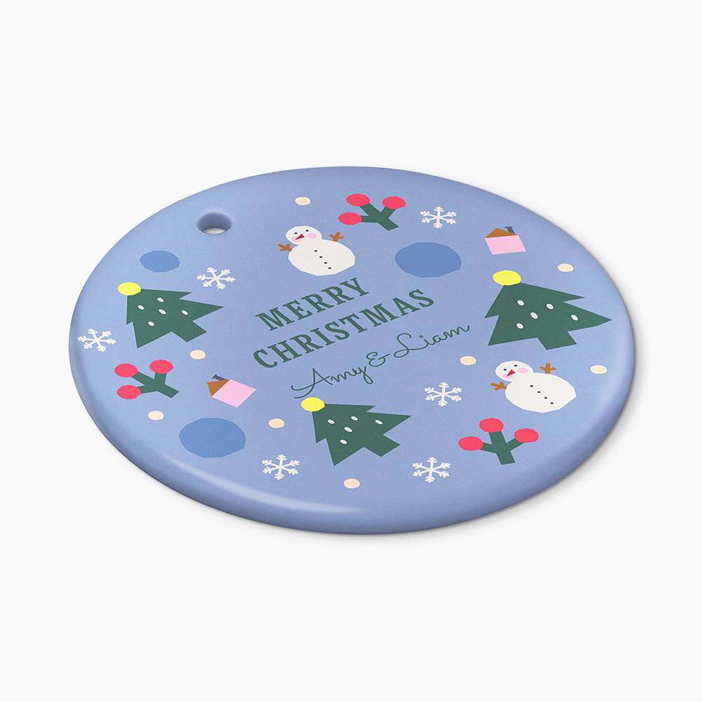 The Very Merry Personalized Ceramic Ornament Set of Three-7 product photo