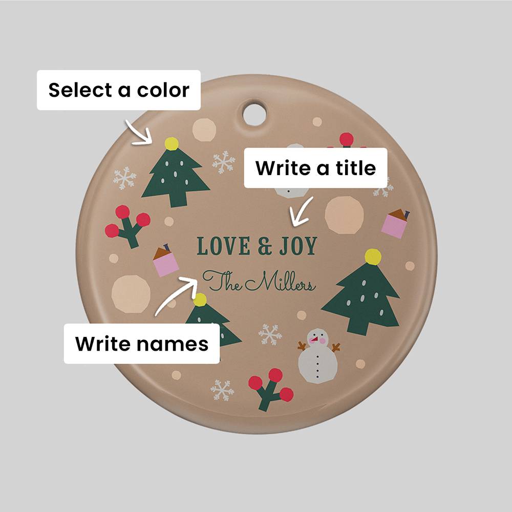 The Very Merry Personalized Ceramic Ornament Set of Three-3 product photo