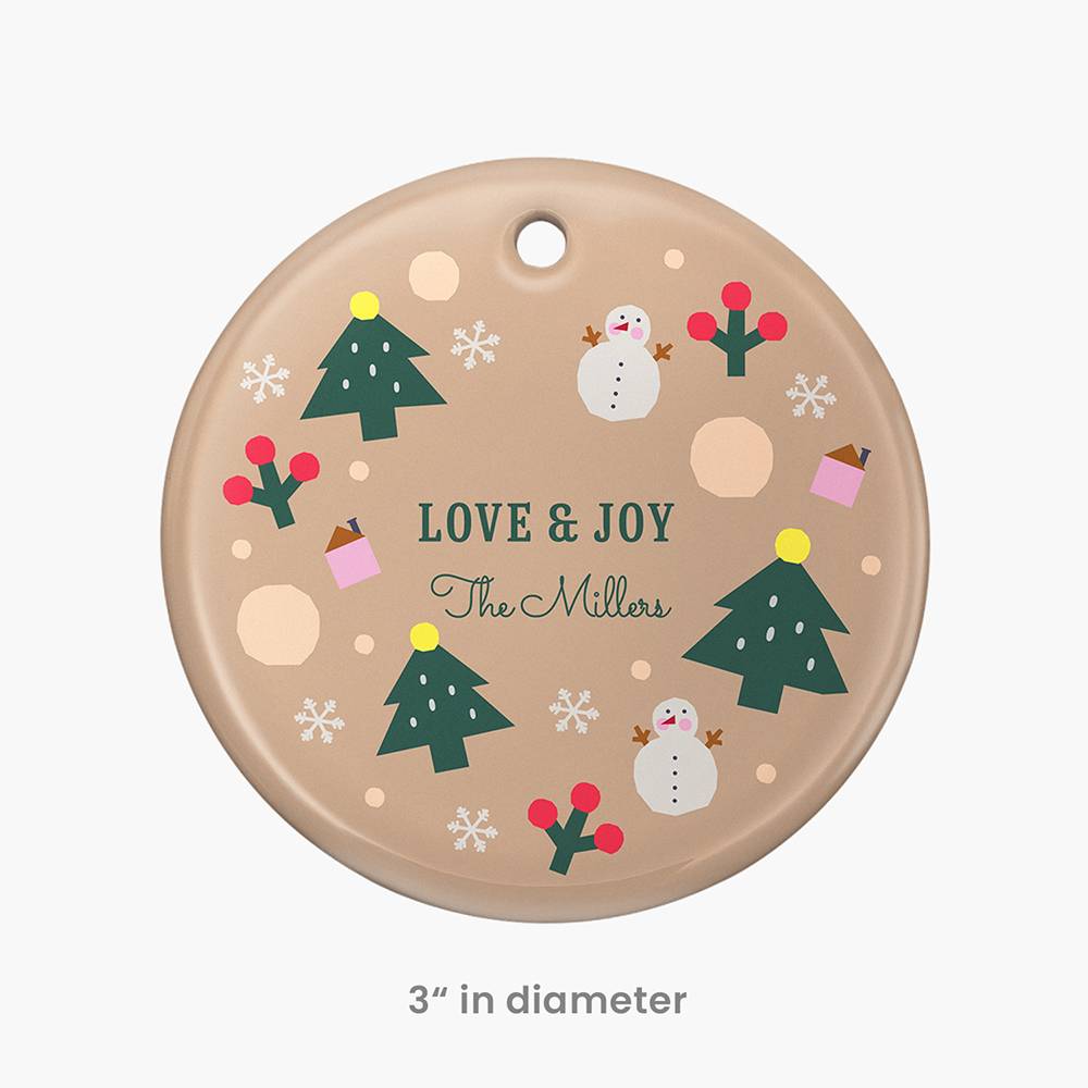 The Very Merry Personalized Ceramic Ornament Set of Three-4 product photo
