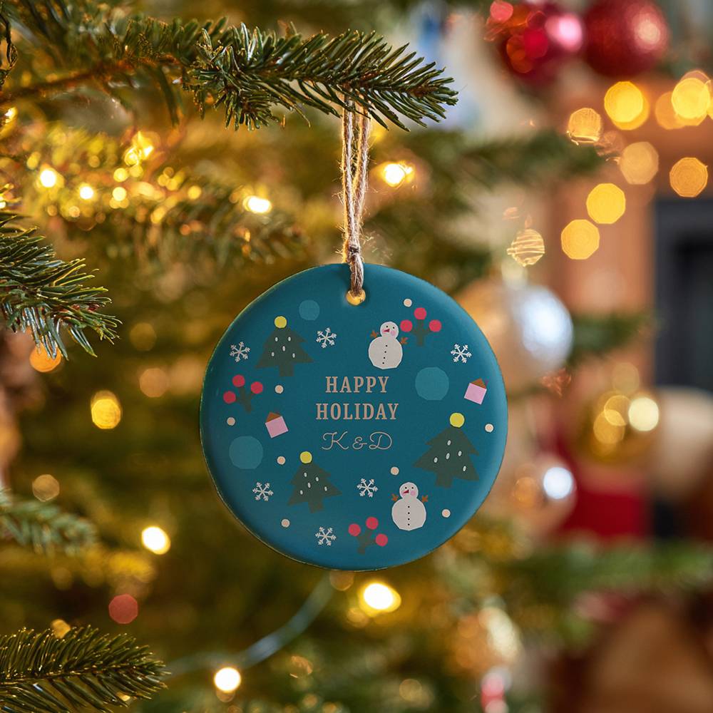 The Very Merry Personalized Ceramic Ornament Set of Three-2 product photo