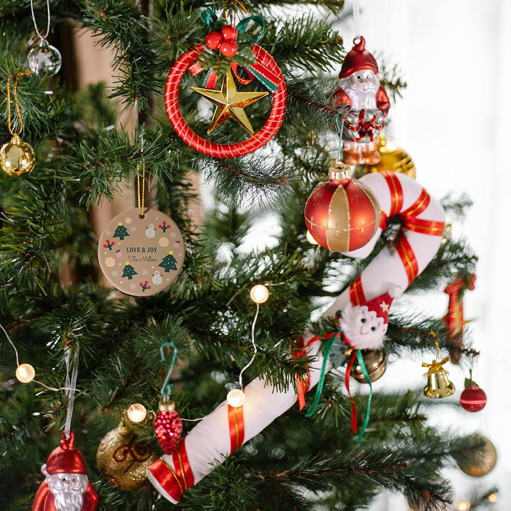 The Very Merry Personalized Ceramic Ornament Set of Three-5 product photo