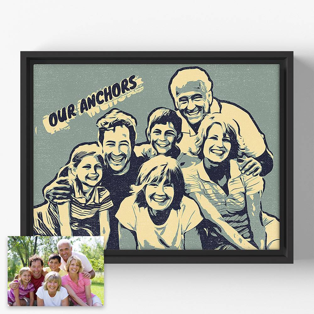 Together- Horizontal Pop Art Family Portrait-4 product photo