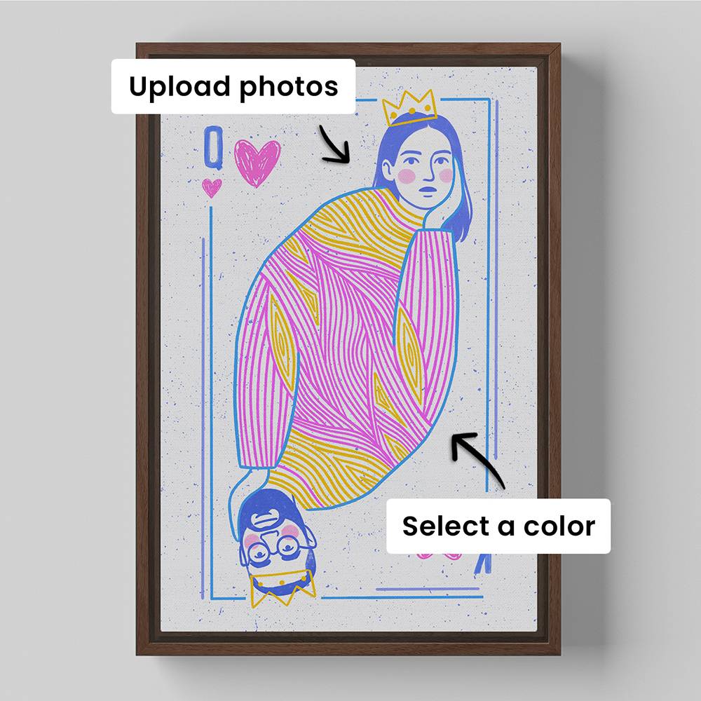 Two of Heart - Custom Line Art Canvas-6 product photo