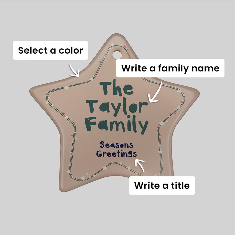 Holiday Name Glow – Custom Family Christmas Ornament Set of Six-2 Holiday Name Glow – Custom Family Christmas Ornament Set of Six-2 product photo
