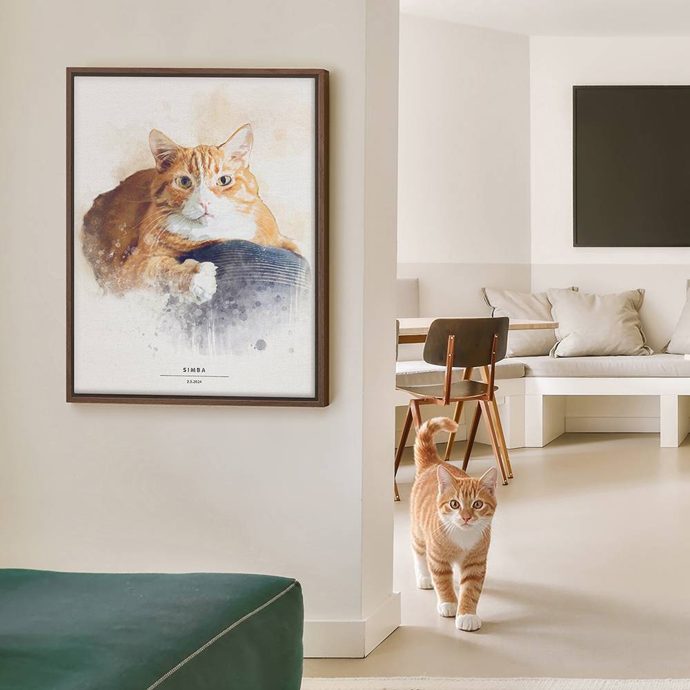 Watercolor Pet Portraits on Vertical Canvas-2 product photo