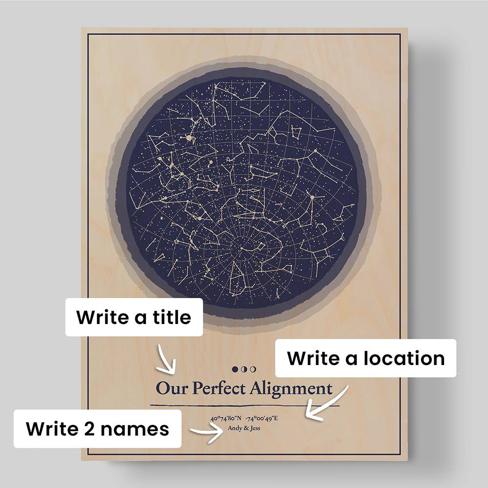 Your Starmap - Custom Wood Wall Art-5 Your Starmap - Custom Wood Wall Art-5 product photo
